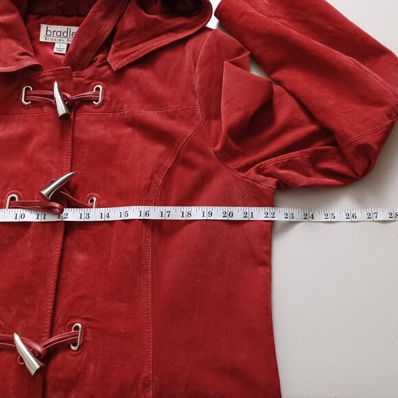 Bradley Bayou Red Suede Detachable Hood Coat - Picture 12 of 16